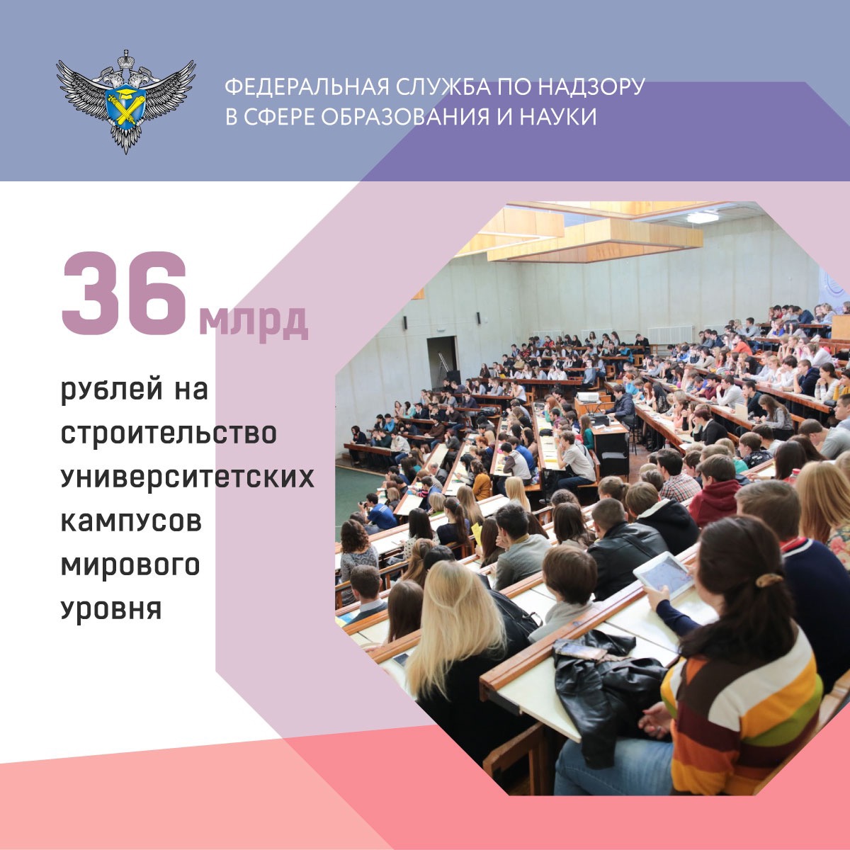 36 млрд рублей будет потрачено на строительство университетских кампусов мирового уровня.